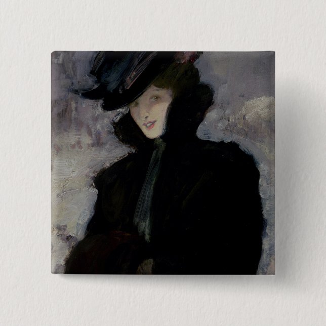 Badge Carré 5 Cm Le manteau de fourrure (Devant)