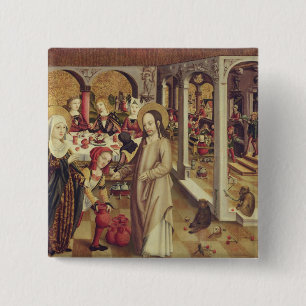 Badge Carré 5 Cm Le mariage chez Cana, c.1500