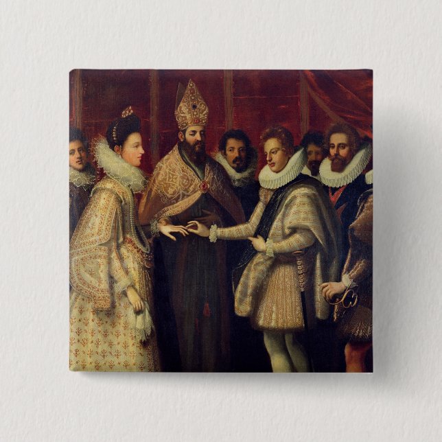 Badge Carré 5 Cm Le mariage de Catherine de Medici (Devant)