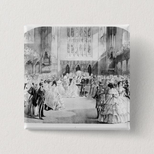 Badge Carré 5 Cm Le mariage de Victoria (Devant)