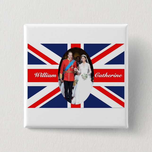 Badge Carré 5 Cm Le Mariage royal 15 (Devant)
