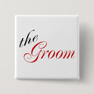 Badge Carré 5 Cm Le marié (rouge de manuscrit)