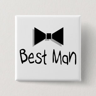Badge Carré 5 Cm Le meilleur homme (cravate d'arc 1)