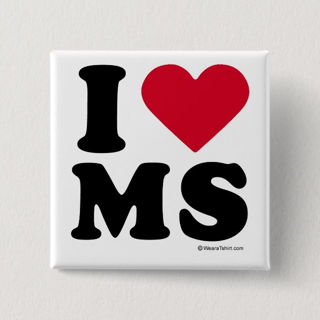BADGE CARRÉ 5 CM LE MISSISSIPPI - "J'AIME LA MILLISECONDE" "QUE (Devant)