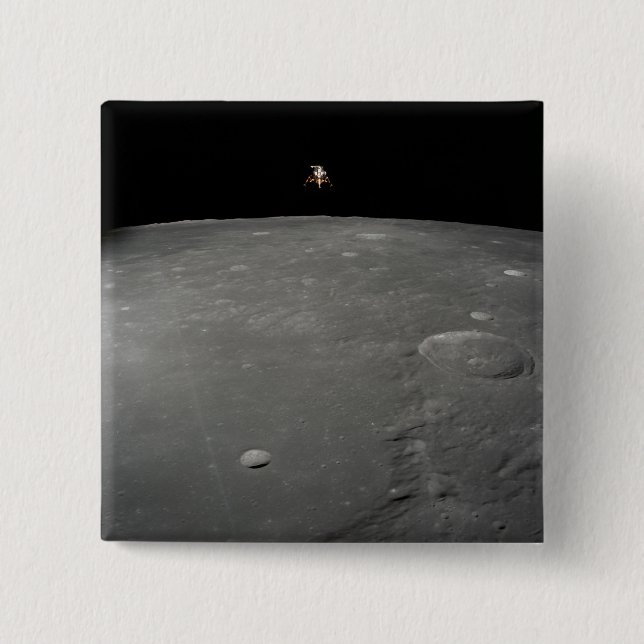Badge Carré 5 Cm Le module lunaire Apollo 12 Intrepid (Devant)