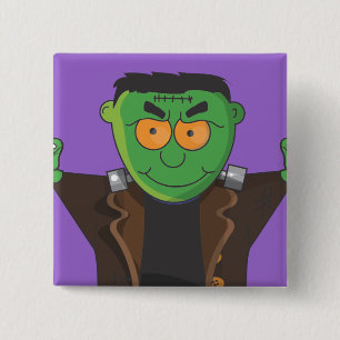 Badge Carré 5 Cm Le monstre de Frankenstein