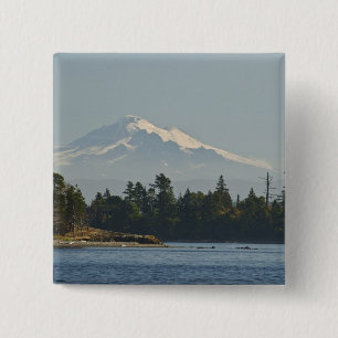 Badge Carré 5 Cm Le mont Baker domine le paysage