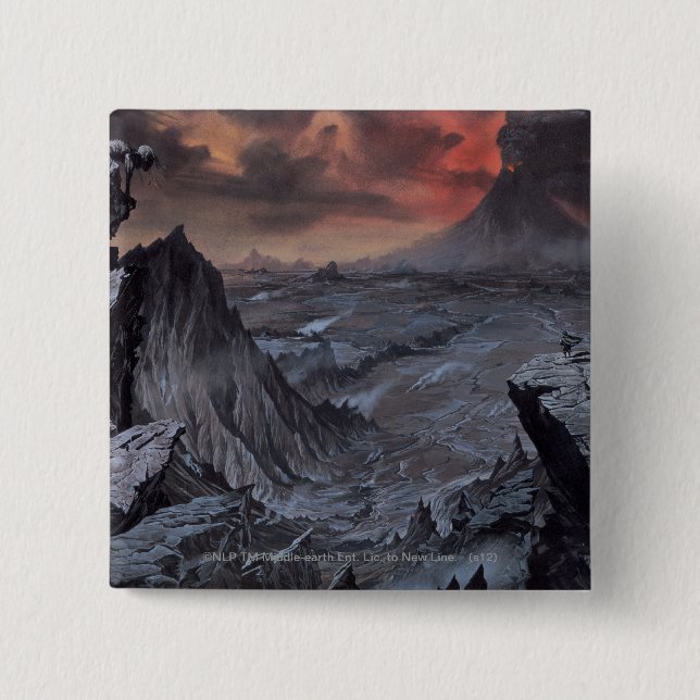 Badge Carré 5 Cm Le mont Doom (Devant)