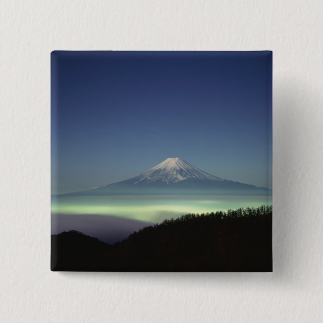 Badge Carré 5 Cm Le mont Fuji (Devant)