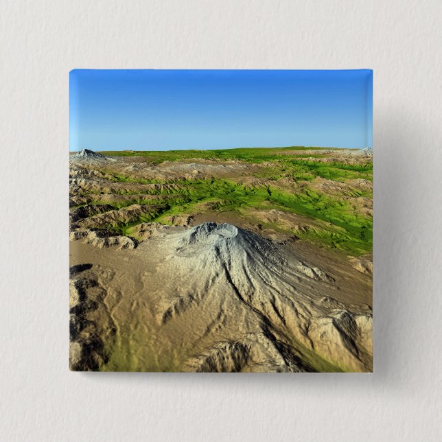 Badge Carré 5 Cm Le mont Saint-Helens (Devant)