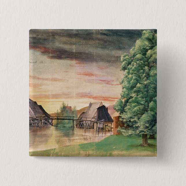 Badge Carré 5 Cm Le moulin à eau, 1495-97 (Devant)