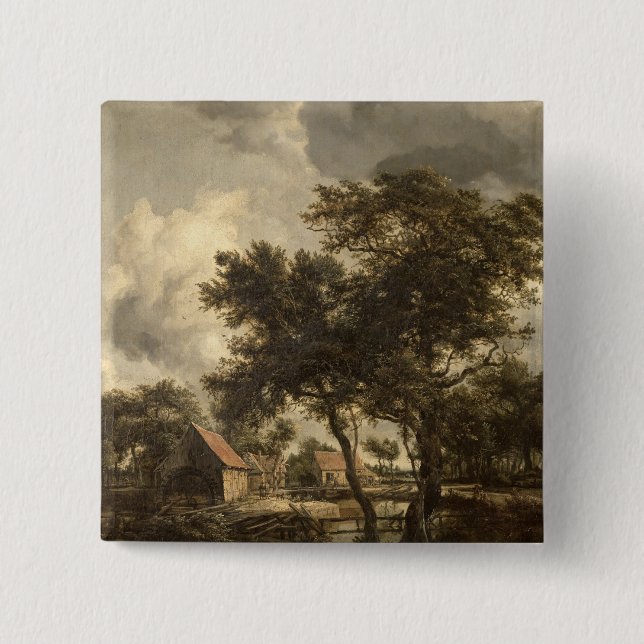 Badge Carré 5 Cm Le moulin à eau, c.1660 (Devant)