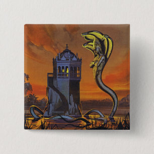 Badge Carré 5 Cm Le Naga-Roi (litho de couleur)