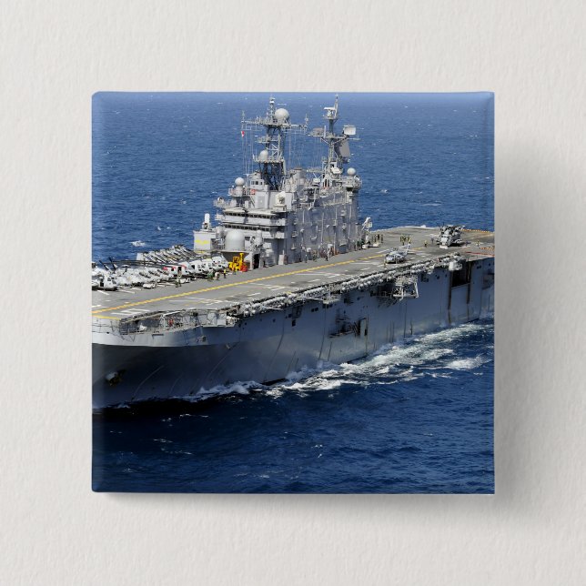 Badge Carré 5 Cm Le navire d'assaut amphibie USS Peleliu (Devant)