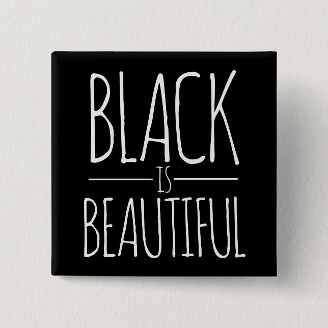 Badge Carré 5 Cm Le noir est beau (Devant)