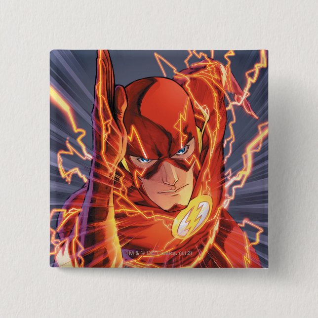 Badge Carré 5 Cm Le Nouveau 52 - Le Flash #1 (Devant)
