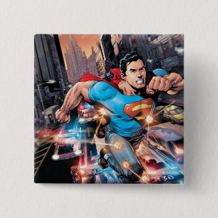 Badge Carré 5 Cm Le Nouveau 52 - Superman #1 2