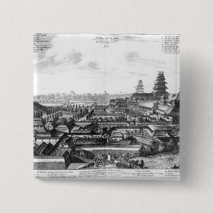 Badge Carré 5 Cm Le palais impérial dans Ido, Japon