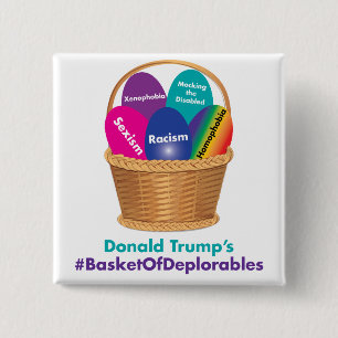Badge Carré 5 Cm Le panier de Donald Trump de Deplorables