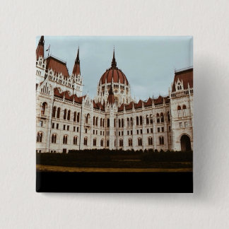Badge Carré 5 Cm Le Parlement hongrois, Budapest, Hongrie