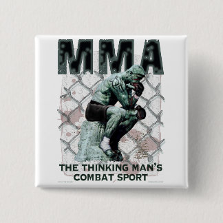 Badge Carré 5 Cm Le penseur de MIXED MARTIAL ART