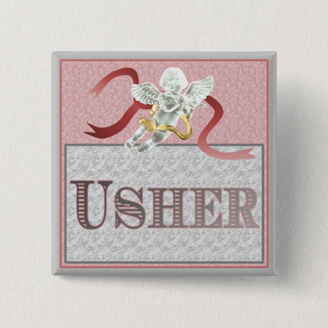 Badge Carré 5 Cm Le Pin/bouton d'Usher (Devant)