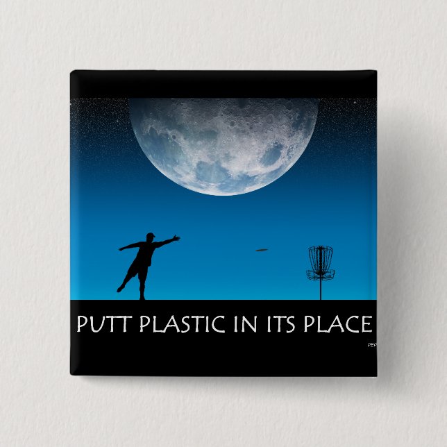Badge Carré 5 Cm Le Plastique À La Place (Devant)