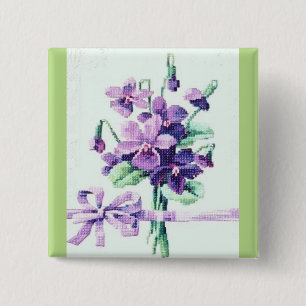 Badge Carré 5 Cm Le plus beau Mariage de violet Vintage
