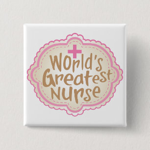 Badge Carré 5 Cm Le plus grand bouton de l'infirmière du monde