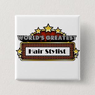 Badge Carré 5 Cm Le plus grand coiffeur du monde