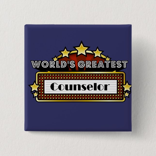 Badge Carré 5 Cm Le plus grand conseiller du monde (Devant)