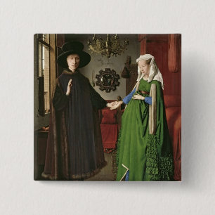 Badge Carré 5 Cm Le portrait de Giovanni Arnolfini