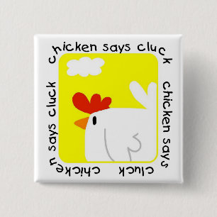 Badge Carré 5 Cm Le poulet indique des T-shirts et des cadeaux de g