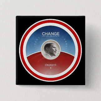 Badge Carré 5 Cm Le président Obama CHANGE