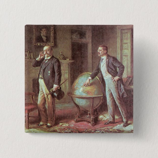 Badge Carré 5 Cm Le Président Theodore Roosevelt (Devant)