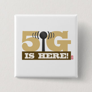 Badge Carré 5 Cm Le réseau mobile 5G est là !
