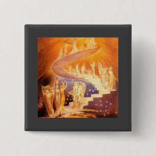 Badge Carré 5 Cm Le rêve de Jacob par William Blake 