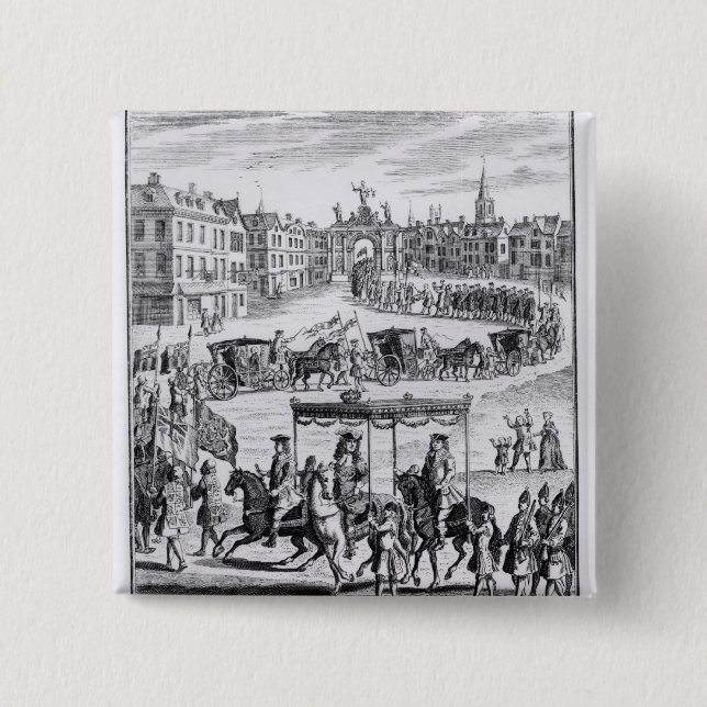 Badge Carré 5 Cm Le Roi Charles II (Devant)