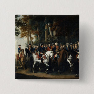 Badge Carré 5 Cm Le Roi Frederick le retour d'II du von de Preussen