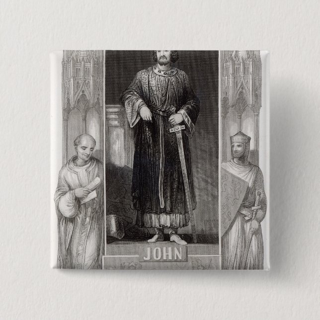 Badge Carré 5 Cm Le Roi John (Devant)