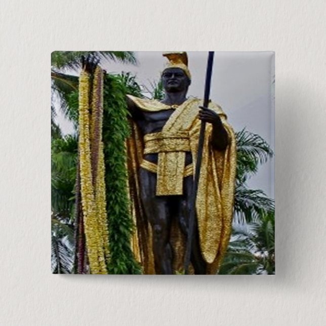Badge Carré 5 Cm Le roi Kamehameha (Devant)