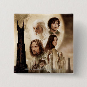 Badge Carré 5 Cm Le Seigneur des Anneaux : L'affiche de cinéma des 