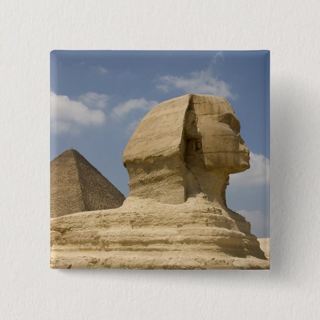 Badge Carré 5 Cm Le Sphinx, Giza, Al Jizah, Egypte (Devant)