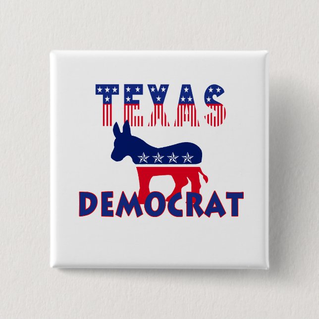 Badge Carré 5 Cm Le Texas Démocrate (Devant)