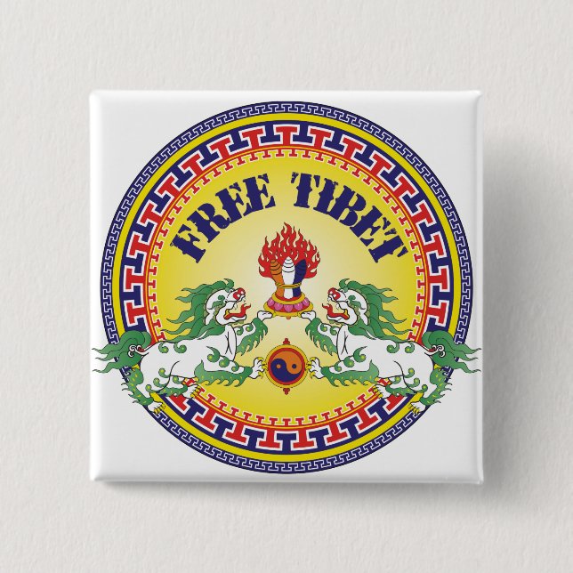 Badge Carré 5 Cm Le Thibet libre rond (Devant)