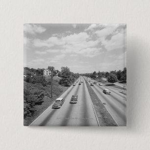 Badge Carré 5 Cm Le trafic sur la route