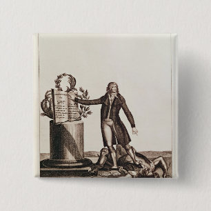 Badge Carré 5 Cm Le tyran de la révolution écrasée