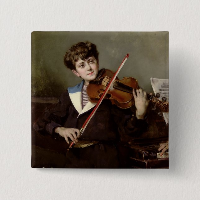 Badge Carré 5 Cm Le violoniste (Devant)
