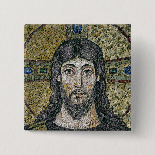 Badge Carré 5 Cm Le visage du Christ