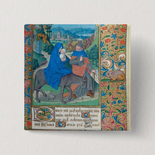 Badge Carré 5 Cm Le vol en l'Egypte (Devant)